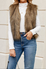 Autumn Collection : Gilet Fourrure Femme Élégant Superposé Fausse Fourrure Douce in van Seroa