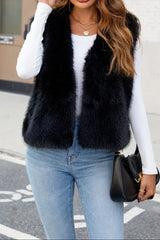Autumn Collection : Gilet Fourrure Femme Élégant Superposé Fausse Fourrure Douce in van Seroa