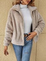 Autumn Collection : Robe Femme Chic Gilet Manche in Beige van Seroa
