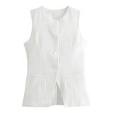 Gilets : Veste Femme Coton Blanc in Blanc van Seroa
