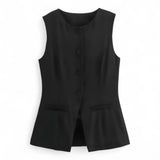 Gilets : Veste Femme Coton Blanc in Noir van Seroa