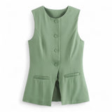 Gilets : Veste Femme Coton Blanc in Vert van Seroa