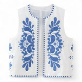 Gilets : Gilet sans Manche Femme in Blanc van Seroa