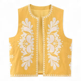 Gilets : Gilet sans Manche Femme in Jaune van Seroa