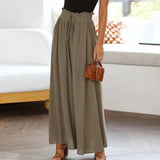 skirts : Pantalon Palazzo Femme Taille Haute Ample in Vert van Seroa