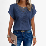 Women's Top Clothes : Top en Dentelle - Élégance Sophistiquée pour Toutes les Occasions Femme in Bleu foncé van Seroa