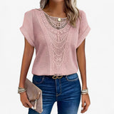 Women's Top Clothes : Top en Dentelle - Élégance Sophistiquée pour Toutes les Occasions Femme in Rose van Seroa