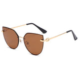 other : Lunettes de Soleil Femme Cat Eye Métal other Accessoires De Mode in Tissu libre Or Thé van Seroa