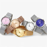 Montre Femme Luxe Dorée en Acier Inoxydable avec Diamants, Élégante et Raffinée