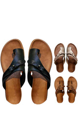 Elisa | Sandali artigianali in pelle con fascia incrociata e anello per il dito - €25 : Sandales artisanales en cuir à bride croisée et anneau d'orteil Femme in van Seroa