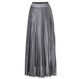 skirts : Jupe Longue Plissée Haute Taille Femme skirts in Gris van Seroa