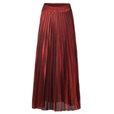 skirts : Jupe Longue Plissée Haute Taille Femme skirts in Rouge van Seroa