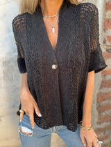 Pulls et gilets : Haut Tricoté Polyester Col En V Femme Pulls et gilets in van Seroa