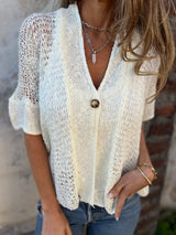 Pulls et gilets : Haut Tricoté Polyester Col En V Femme Pulls et gilets in van Seroa