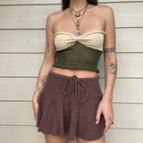 T-shirts : T-shirt Femme Tendance Haut Court in Vert olive van Seroa