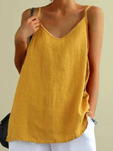 Hauts pour femmes : Haut Été Léger Ample pour Femme Confort Été Mode Estivale in Jaune van Seroa