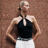 Hauts pour femmes : Top Femme Haut Chic Élégant in Noir van Seroa