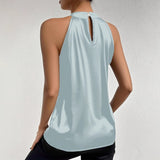 Hauts pour femmes : Chemisiers Femme Chemise Satin Manches Courtes Élégant Satiné Fluide in van Seroa