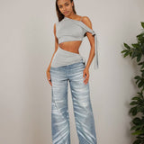 T-shirts : T-shirt Femme Slim Haut Court in van Seroa