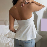 Hauts pour femmes : Haut Femme Bustier Sans Bretelles Broderie in van Seroa