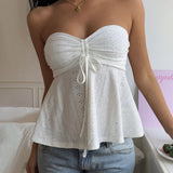 Hauts pour femmes : Haut Femme Bustier Sans Bretelles Broderie in van Seroa