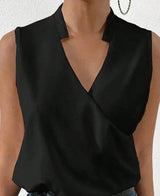 Chemises et Blouses : Blouse Femme sans Manches in Noir van Seroa
