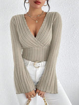 Blouses et Chemises : Blouse Femme Manches Longues Élégant in Beige van Seroa