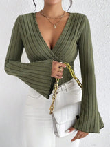 Blouses et Chemises : Blouse Femme Manches Longues Élégant in Vert van Seroa