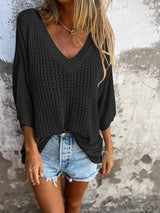 Hauts pour femmes : Top Femme Haut Chic Élégant Décontracté Polyester in Noir van Seroa
