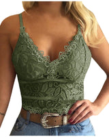 Hauts pour femmes : Haut Femme Sexy en Maille Transparen Bretelles Réglables in Vert van Seroa