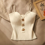 Hauts pour femmes : Haut Femme Slim à Bretelles Spaghetti Maille in Blanc Taille Unique van Seroa