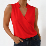 Chemises et Blouses : Blouse Femme sans Manches in Rouge van Seroa