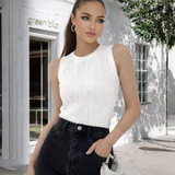 Hauts pour femmes : Blouse Femme Chemisier Chic Moulant in Blanc van Seroa