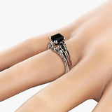 Bague en argent 925 avec diamant naturel de 1 carato