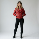 Veste Biker Femme Noire en Polyester - Style Moto Élégante et Confortable