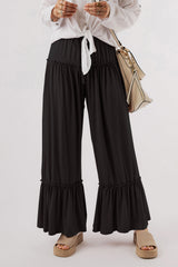 skirts : Pantalon Fluide Femme Bootcut Confortable in Noir van Seroa