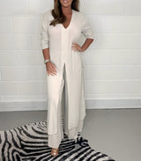 Combinaisons : Combinaison Femme Pantalon Large Taille in Blanc lait van Seroa