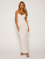 dresses : Robe Longue Femme Dentelle Floral Moulante in van Seroa
