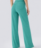 Pantalons pour femmes : Pantalon Femme Taille Haute Élastique Confortable Noir Coton Stretch in van Seroa