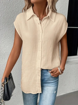top blouses : Blouse Femme sans Manches Décontracté in van Seroa