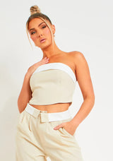 dresses : Pantalon Ample Femme Élégant in Beige van Seroa