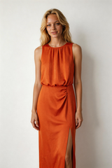 Robes : Robe midi élégante pour femme, confortable en jersey, idéale pour in van Seroa