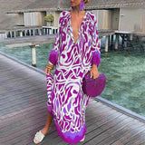 dresses : Robe Longue Fluide Bohème Femme pour l'Été - Maxi Élégante et Confortable in Violett van Seroa