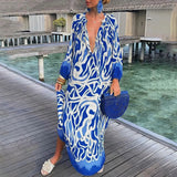 dresses : Robe Longue Fluide Bohème Femme pour l'Été - Maxi Élégante et Confortable in Bleu van Seroa