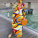 dresses : Robe Longue Fluide Bohème Femme pour l'Été - Maxi Élégante et Confortable in Jaune van Seroa