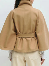 Autumn Collection : Manteau Cape en Laine Polyester Col Montant Femme in van Seroa