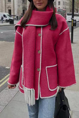 Autumn Collection : Manteau Femme Élégant Châle in Rose van Seroa