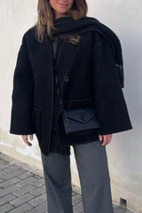 Autumn Collection : Manteau Femme Élégant Châle in Noir van Seroa