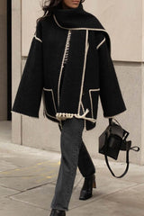 Autumn Collection : Manteau Femme Élégant Châle in Noir et blanc van Seroa