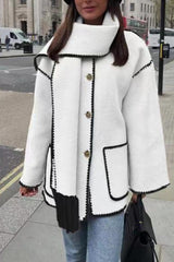 Autumn Collection : Manteau Femme Élégant Châle in Blanc van Seroa
